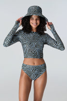 Blue zebra print sunhat