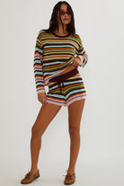 Striped multicolor knit sweater