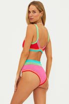 High waist crochet bikini bottom