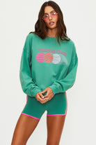Cotton tennis sweatshirt in green