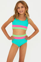 Ribbed girls bikini set in multicolor