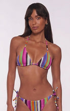 Striped Multicolor Adjustable Triangle Top