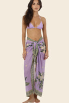 Long tasseled sarong in floral print