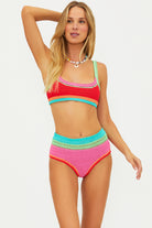 High waist crochet bikini bottom