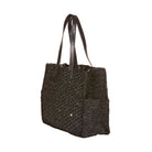 Black raffia tote bag