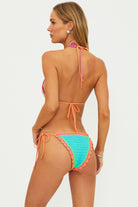 Adjustable crochet triangle top in bright multicolor