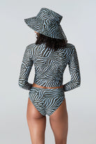 Blue zebra print sunhat