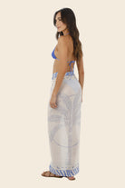 Tasseled long printed sarong