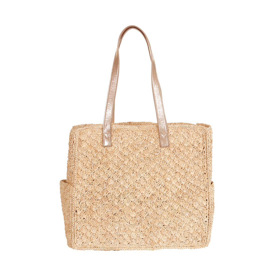 Crochet raffia tote bag