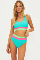 Colorful high waist ribbed bottom