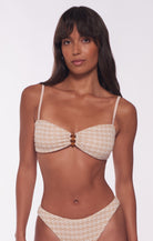 Beaded bandeau with decorative beads and removable straps