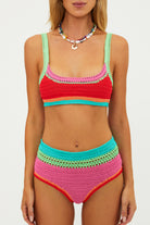 High waist crochet bikini bottom