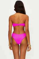 Ribbed Pink Bandeau With Removable Straps