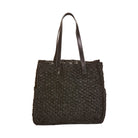 Black raffia tote bag