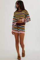 Striped multicolor knit sweater