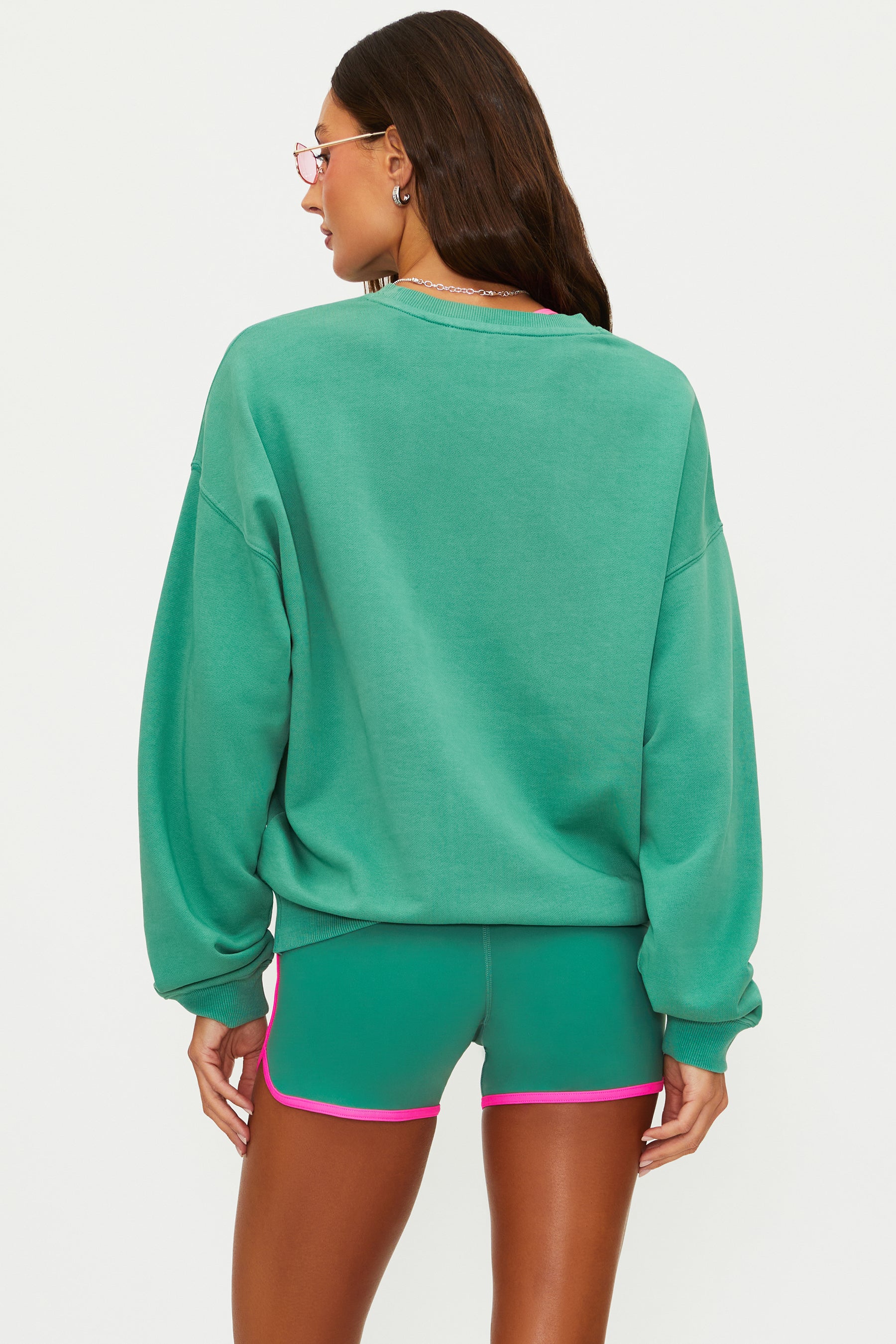 Cotton tennis sweatshirt in green