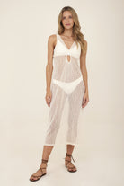 Sheer Ivory Slit Front Dress