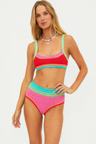 High waist crochet bikini bottom