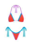 Adjustable Multicolor Triangle Bikini Top