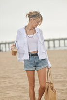 Light weight cotton shirt jacket in White