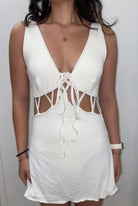short white swim coverup dress