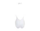 White Deep Plunging Halter One Piece