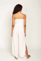 Strapless White Cotton Jumpsuit 