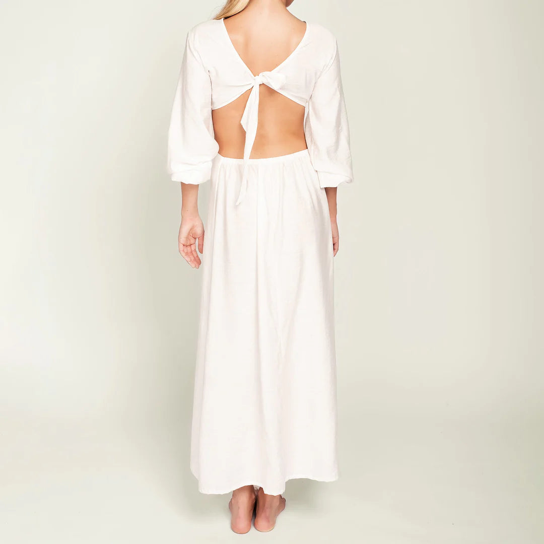 
                  
                    Long Sleeve Side Cutout Cotton Dress 
                  
                