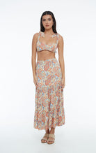 Tiered Multicolor Paisley Skirt