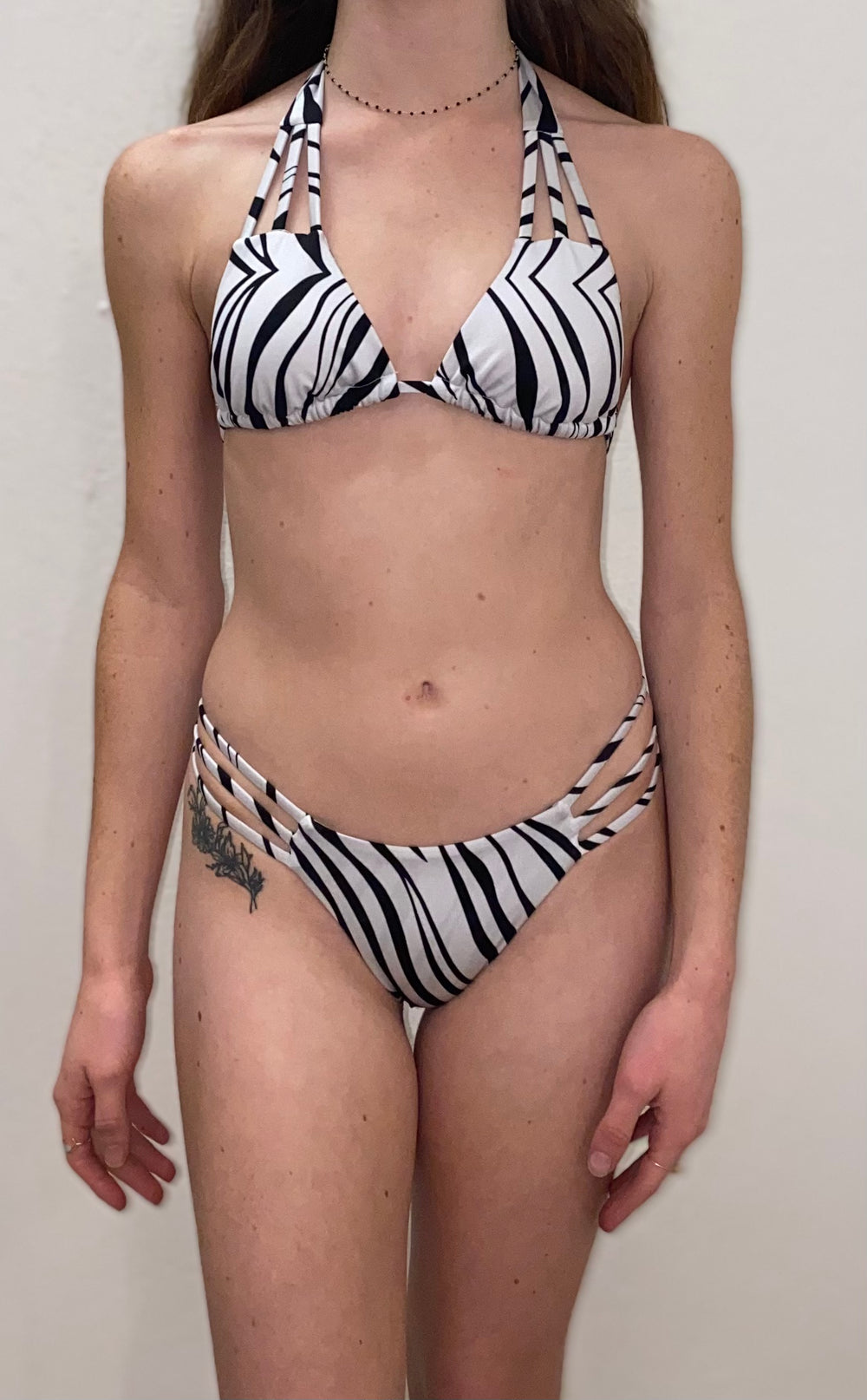 Strappy zebra bikini top
