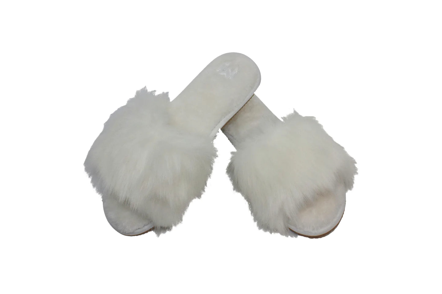 
                  
                    White Furry Open Toe Slippers
                  
                