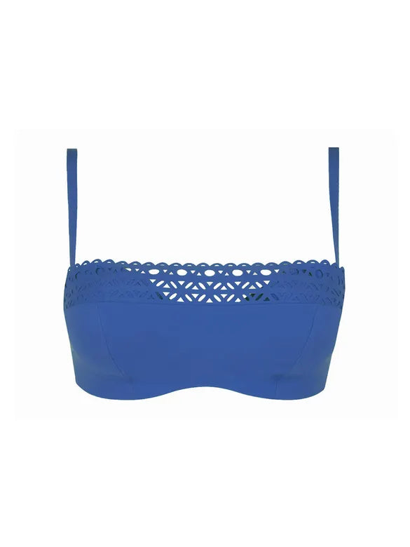 Blue Soft Cup Underwire Support Bikini Top