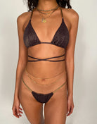 Shimmery Black Cheeky Bikini Bottom
