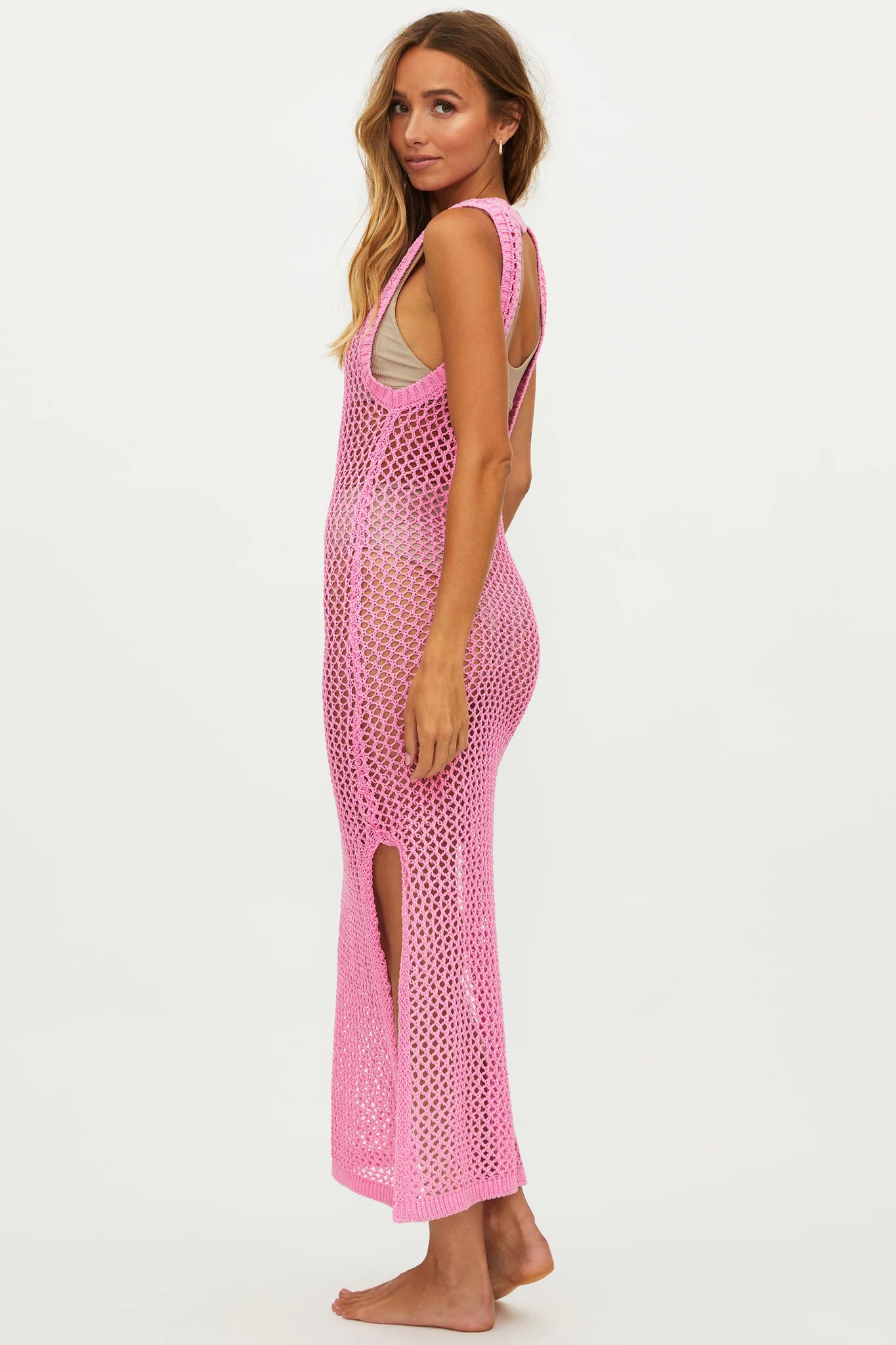 
                  
                    Pink Crochet Coverup Dress
                  
                