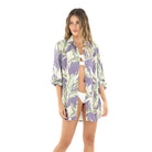 Tropical Print Button Up Shirt