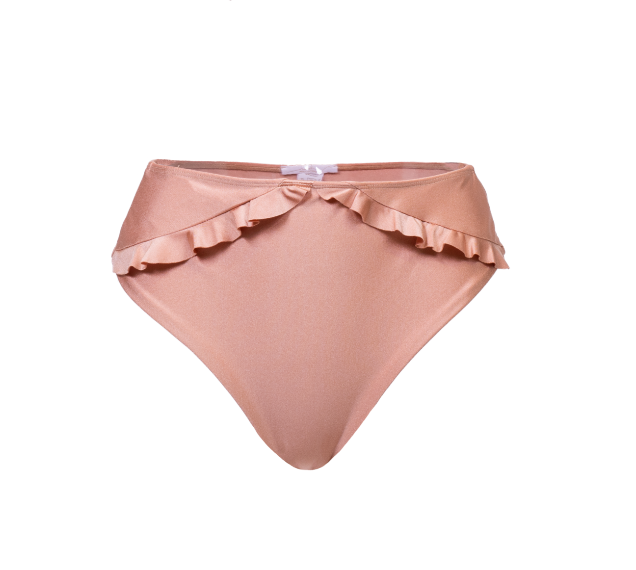 
                  
                    Rose gold high waisted frilly bottoms
                  
                