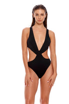 Black Plunging Monokini