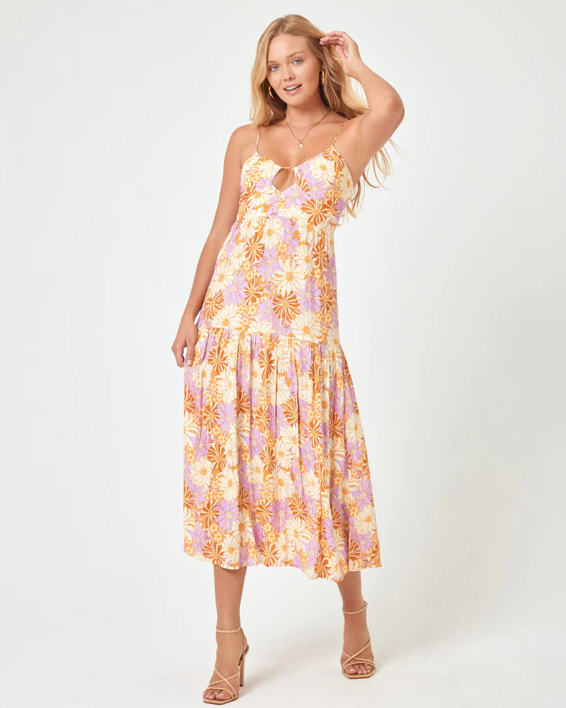 
                  
                    Bright Floral Print Midi Dress
                  
                
