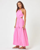 Side Cutout Open Back Maxi Dress