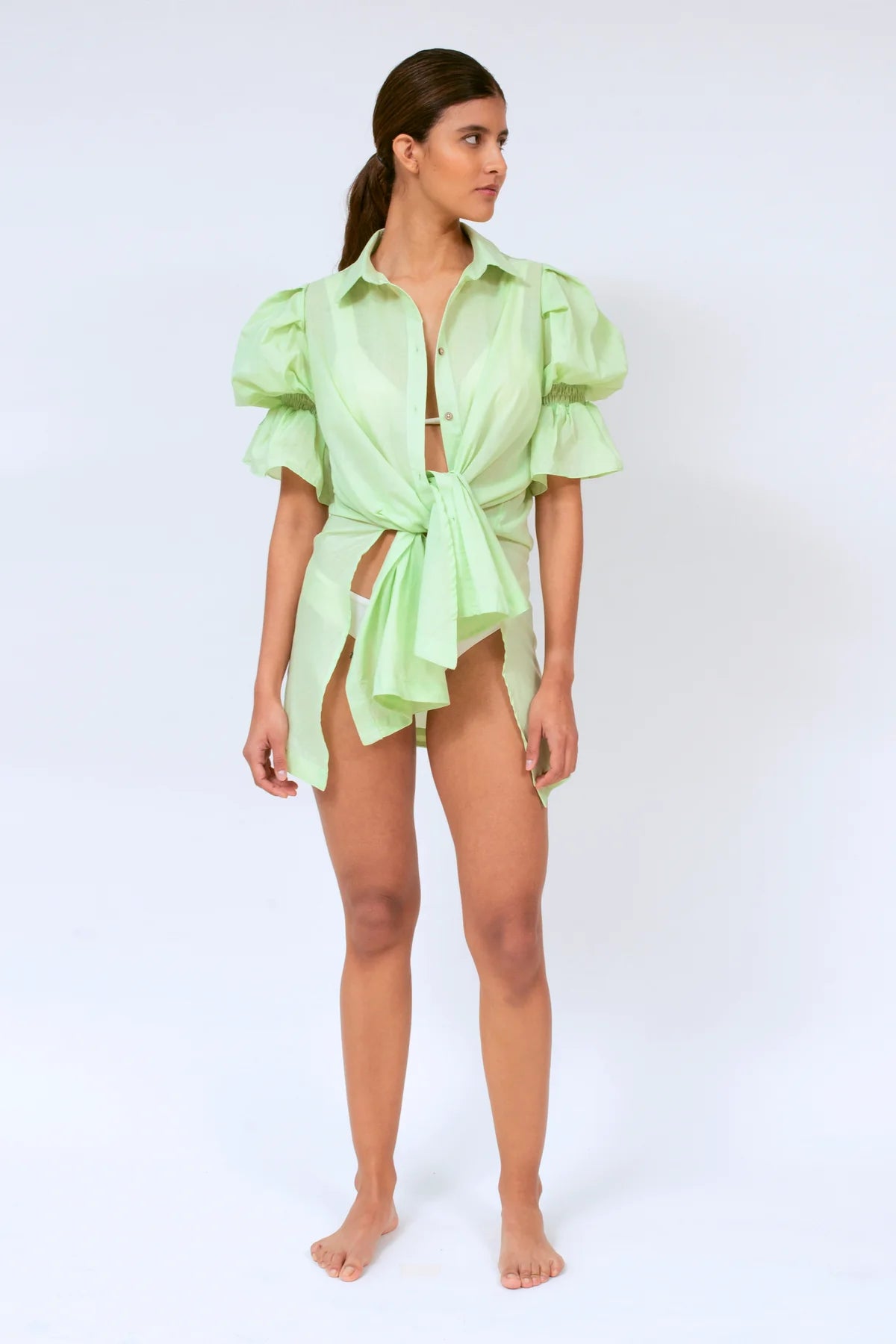 
                  
                    Light Green Button Down Cover Up
                  
                