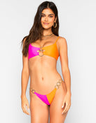 Colorful Gold Ring Detailed Bikini Bottom 