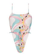 Pink Printed Spaghetti Strap One Piece