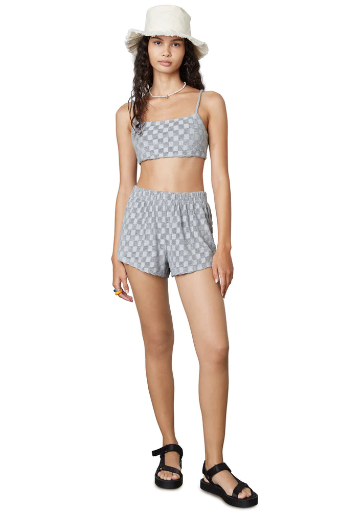 Textured Gray Terry Shorts