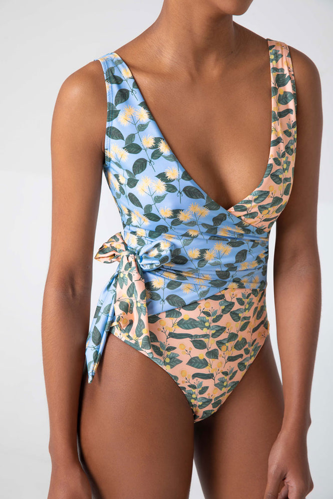 
                  
                    Printed Belted Wrapped One Piece
                  
                