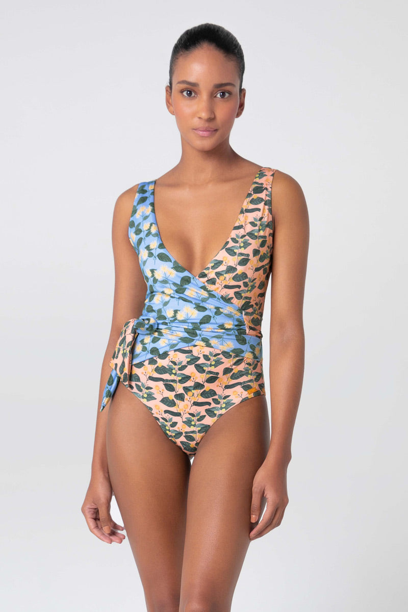 
                  
                    Printed Belted Wrapped One Piece
                  
                