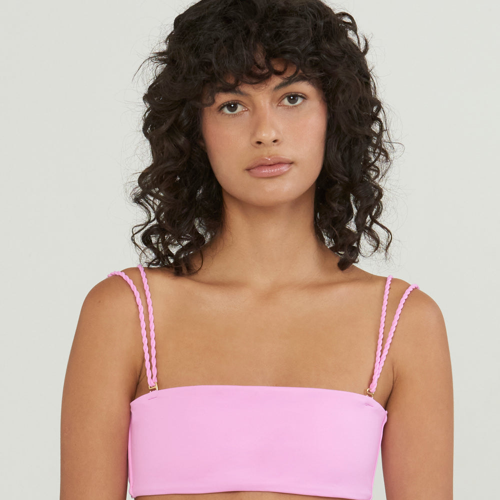 light pink bandeau bikini top