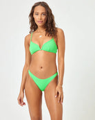 V-Wire Front Bright Green Bikini Top