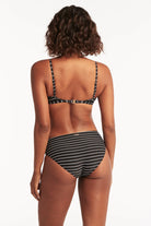 Striped Laced Up Bikini Top