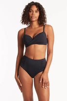Gathered Side High Waist Bikini Bottom