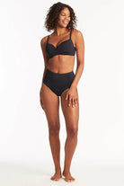 Gathered Side High Waist Bikini Bottom